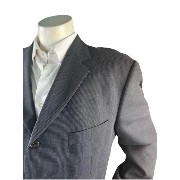 Vintage HUGO BOSS Sokrates Sigma Men 44T Blazer Wool Tweed 4 Button Gray Jacket - Picture 3 of 14